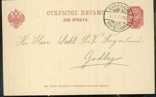 1902 10p+10p ehiön puolisko Hammarland-M:haminasta Godby:hyb