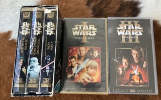 Star Wars VHS kasetit 5kpl.