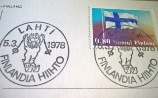 Postikortti Finlandia Hiihto Lahti 1978 erikoisleimalla