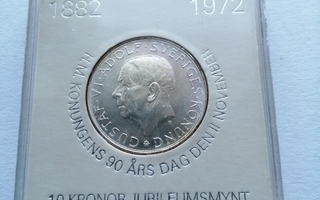 Ruotsi Gustav VI Adolf juhlavuosi 1972  10 kruunun hopearaha