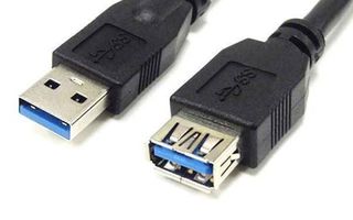 Reekin USB 3.0 kaapeli, A uros - A naaras, 1m, musta *UUSI*