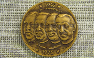 YK:n pääsihteereitä Lie, Hammarskjöld, U Thant ja Waldheim.