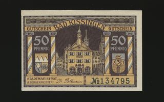 Saksa Notgeld 50 Pfennig, Bad Kissingen 1919