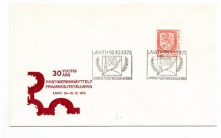 Lahti Postimerkkikerho 30 v (erikoisleima 18.10.1975)