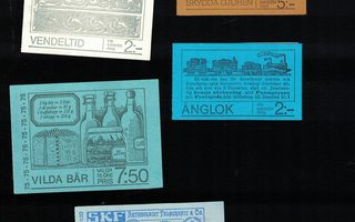Ruotsi 6 kpl postimerkkivihkoja 1973-1977