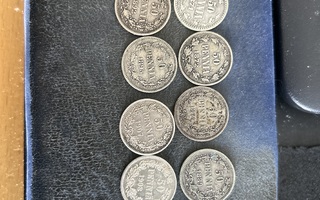 50 penniä 1865-1911, eri vuodet 12 kpl