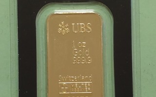 UBS, 1 oz unssi 9999 kulta harkko.