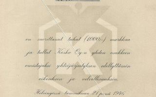 1946 Kesko Oy bla, Helsinki pörssi osakekirja