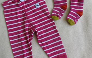 Po.P pitkikset/kalsarit + sukat, 68cm, klassikko, pinkki ECO