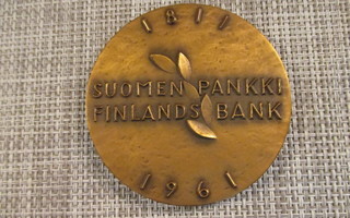 Suomen Pankki 1811-1961 mitali /Eino  Räsänen 1961.