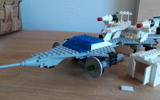 Antiikki lego, lego 6929, avaruusalus + kontti, mies ja ohje