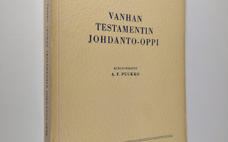 A. F. Puukko : Vanhan testamentin johdanto-oppi