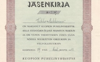 OKK 1951 Kuopion Puhelinyhdistys, Kuopio jäsenkirja