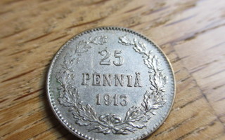 Hopearaha 25 penniä 1913 kl 7 ?