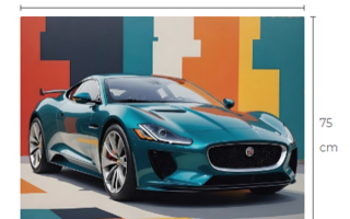 Uusi Jaguar alumiinitaulu koko 75 cm x 100 cm