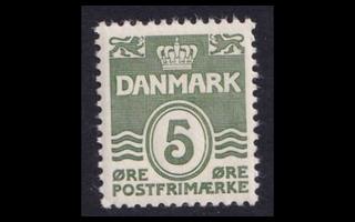 Tanska 198_II ** Aaltoviiva 5 öre (1933)