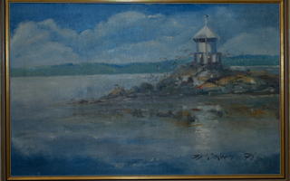 "Majakka", V. Itkonen 1976, öljyvärimaalaus, 75 x 49,5 cm