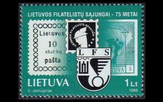 Liettua 701 ** Filatelistiyhdistys 75v (1999)