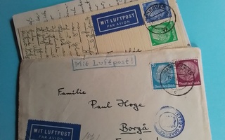 Postilähetykset Saksasta Suomeen 1938 ja 1940 *Katso*