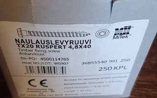 Naulauslevyruuvi TX20 RUSPERT 4,8X40 250 kpl