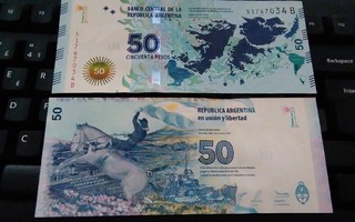 Argentiina 50 Pesos Comm. Falkland Islands 2015 P362 UNC