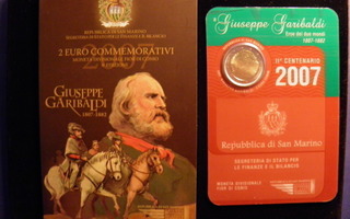 San Marino 2 euroa juhlaraha " Giuseppe Garibaldi " v.2007