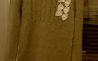 Vaaleanruskea neulemekko tytölle, koko 110/116cm, H&M