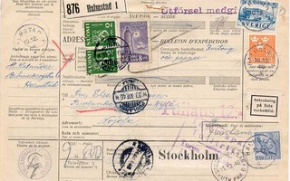 1945 2mk vihreä ym tullausmaksuna ruotsalainen pak.kortti