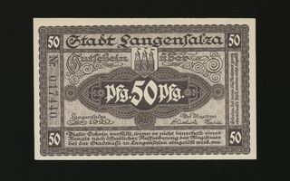 Saksa Notgeld 50 Pfennig, Langensalza 1920