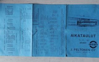 Linja-autotavaraa aikataulut J. Peltonen Oy 1983 ym.