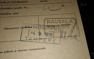 VR Tampere Kausala Asemaleima Pakettikortti PK140/8