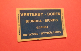 TT-etiketti Vesterby - Boden, Sjundeå - Siuntio