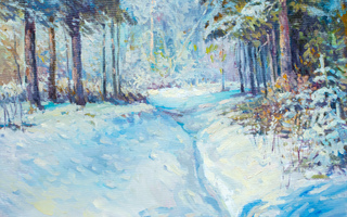 Winter in the Boyar forest, 40x50, Canvas, Oil, 2023