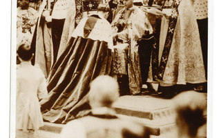 Englannin kuningas Yrjö VI kruunajaiset -vanha kortti